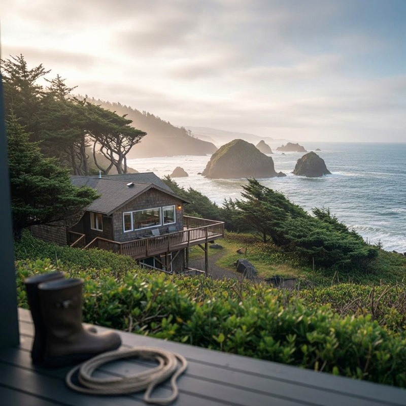 A home on the Alsea Coast overlooking the ocean